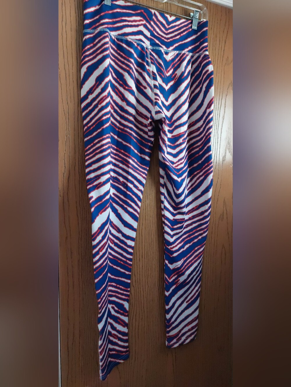 Buffalo Bills Zebra Stripe Leggings - Blue, White & Red